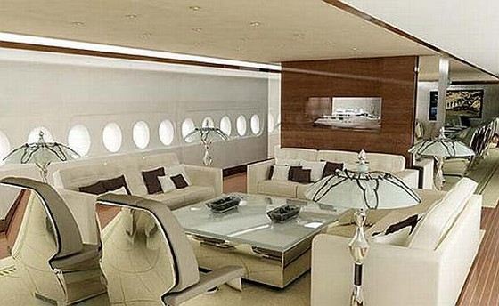 Салон самого дорогого в мире частного самолета